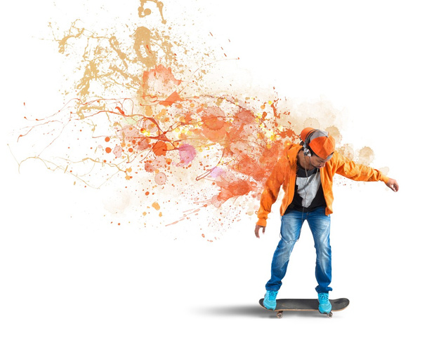 Людина з кататися на ковзанах
 - Фото, зображення