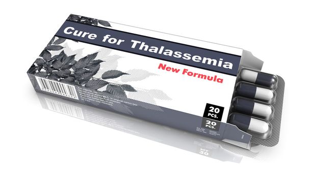 Heilmittel für Thalassämie - graue Packung Pillen. - Foto, Bild