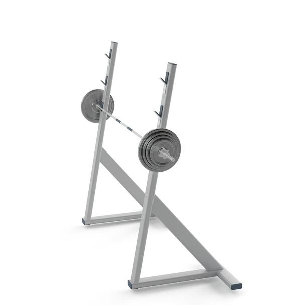 A 3D illustration of a Barbell isolated on a white background - Fotografie, Obrázek