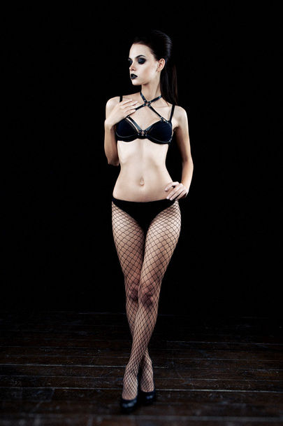 female model with dark gothic make up - Фото, зображення