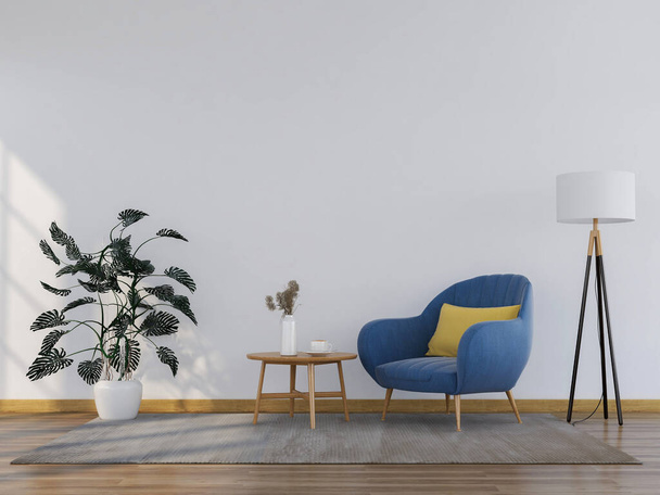 interior living room with armchair. 3D render - Foto, Bild