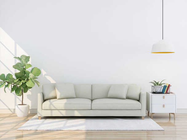 interior living room with sofa. 3D render - Фото, зображення