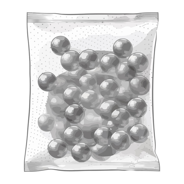 icona adsorbente sacchetto palla di silice grigio - Vettoriali, immagini