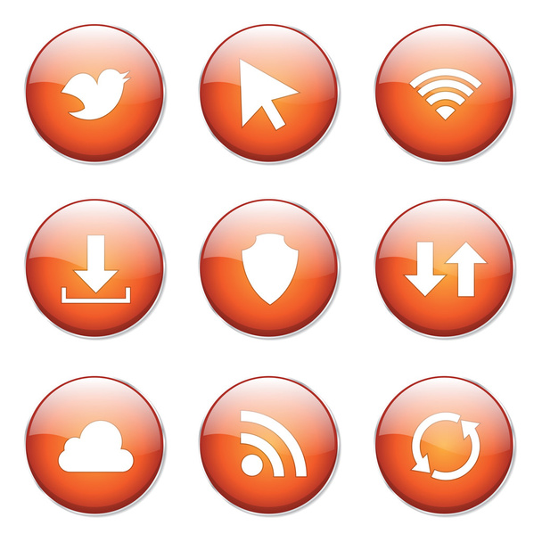 Web Internet Social Button Icon - Vector, imagen