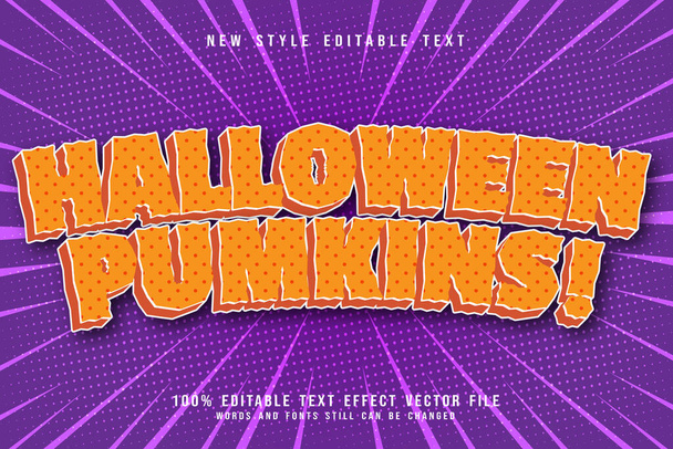 halloween pumpkins editable text effect emboss modern style - Вектор,изображение