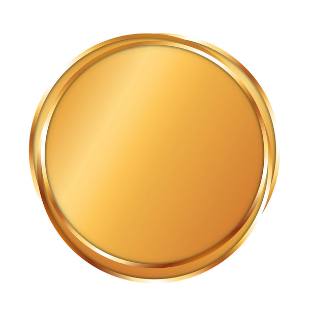 vector illustration of gold colored circle award banner - Вектор,изображение