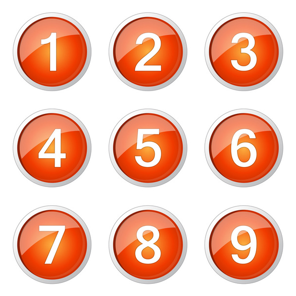 Numbers Counting Button Icon - Vector, imagen