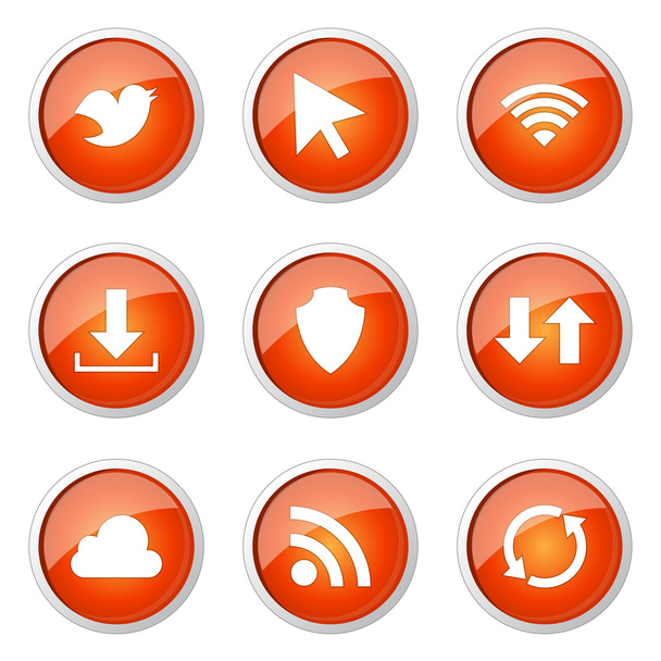 Web Internet Social Button Icon - Διάνυσμα, εικόνα