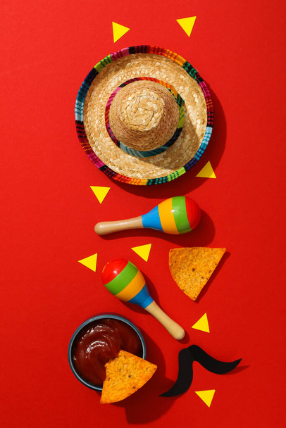Composition for Cinco de Mayo concept, top view - Photo, Image