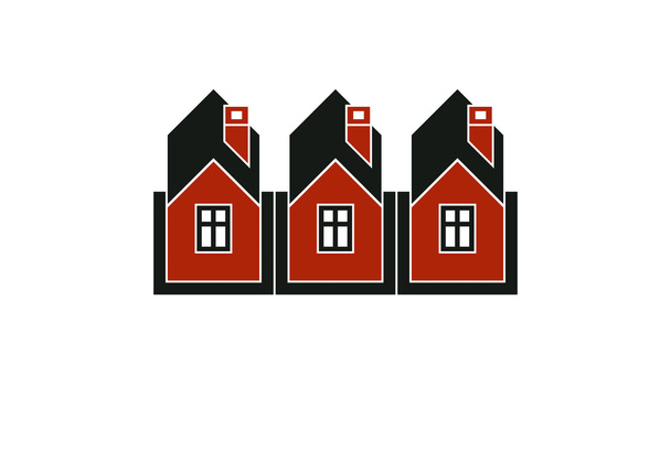 Jednoduché chatky ilustrace, venkovské domy, pro použití v grafice - Vektor, obrázek
