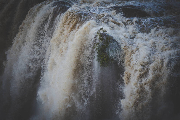 Wide angle view of the Augrabies falls in full flood on the Orangeriver in the northern cape of south africa - 写真・画像