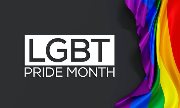 LGBTQ O mês do orgulho é observado todos os anos em junho, 3D Rendering - Foto, Imagem