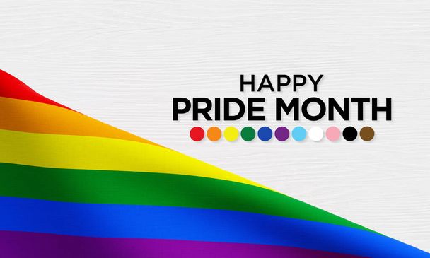 LGBTQ Pride month is observed every year in June, 3D Rendering - Photo, Image