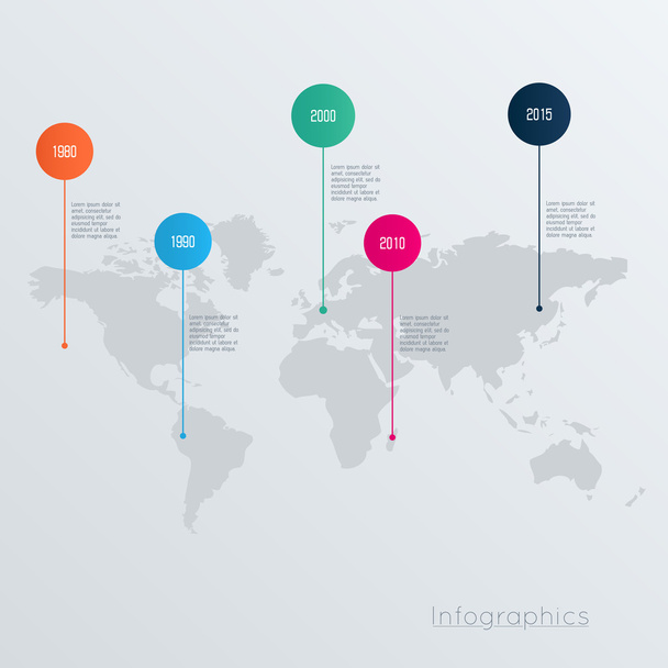 World map and infographic - Vector, imagen
