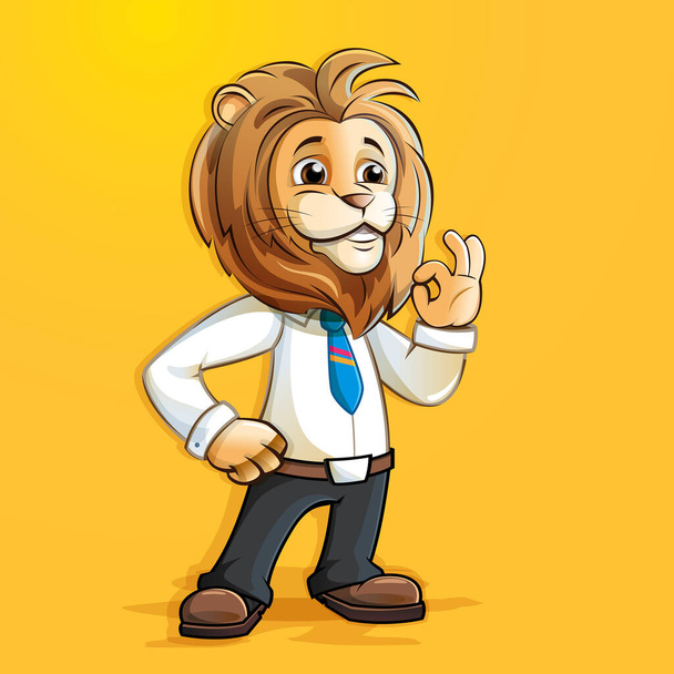 Manager with a lion animal head - Vector, Image