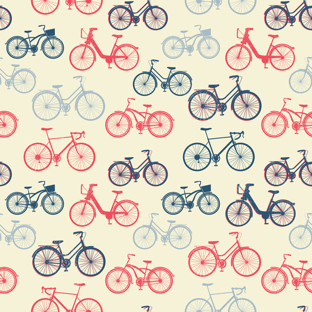 Seamless pattern with vintage bicycles - Vecteur, image