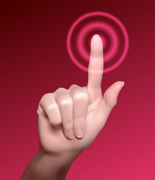 pantalla táctil de mano femenina
 - Vector, Imagen