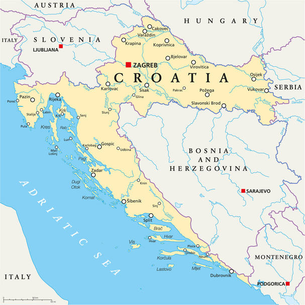 Croazia mappa politica
 - Vettoriali, immagini