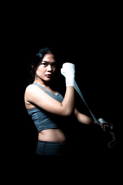 Asian Female Boxer - Valokuva, kuva