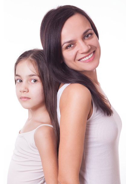 portrait of beautiful mother and daughter - Foto, afbeelding
