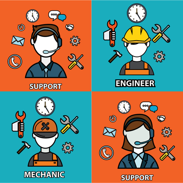 Engineering, Mechanik und Support - Vektor, Bild