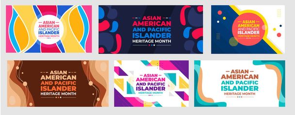 Asian American and Pacific Islander Heritage Miesiąc tło lub sztandar wzór zestaw świętować w maju. - Wektor, obraz