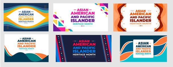 Asiatique Américain et Pacifique Islander Heritage Month fond ou bannière modèle de conception ensemble célébrer en mai. - Vecteur, image
