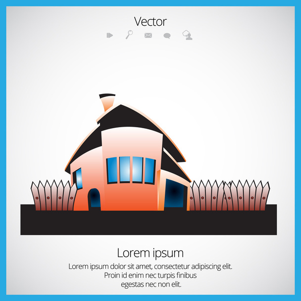 Simple color house - Vector, Image