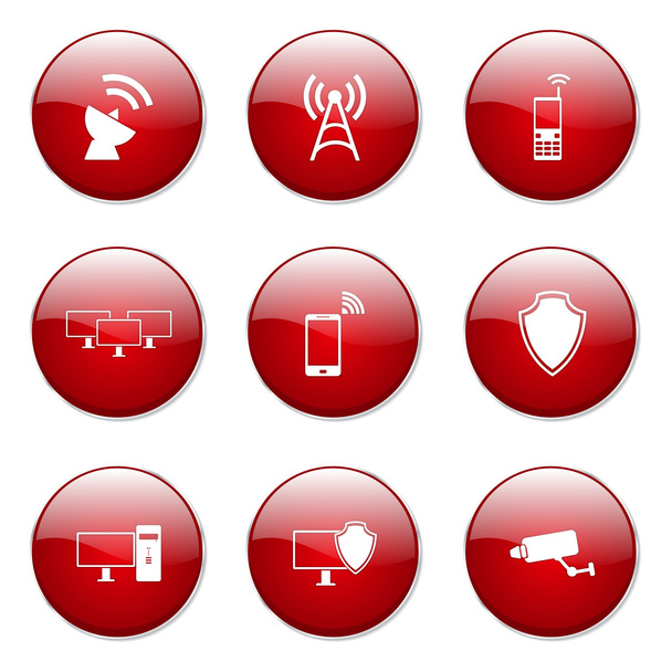 Telecom Communication Button Icon - Vektör, Görsel