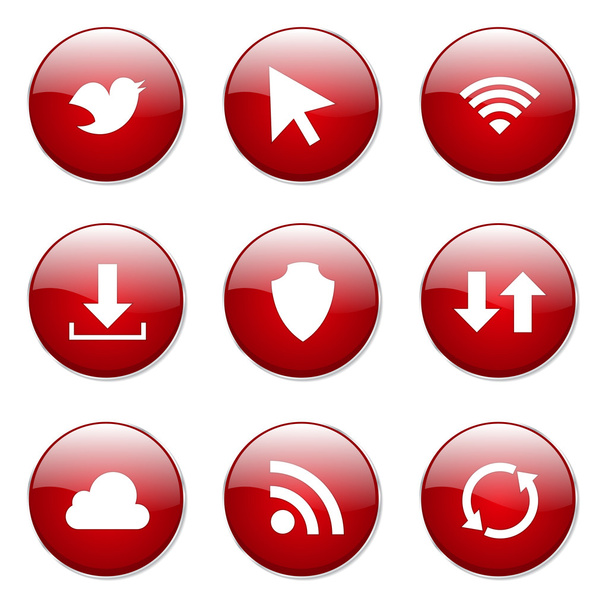 Web Internet Social Button Icon - Vektör, Görsel