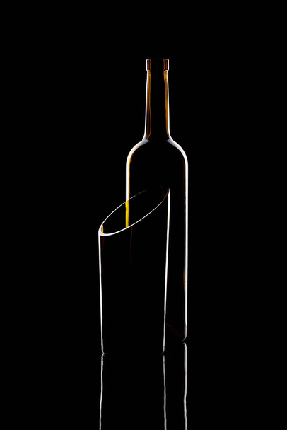 Still life with glass objects on a black background - Photo, Image