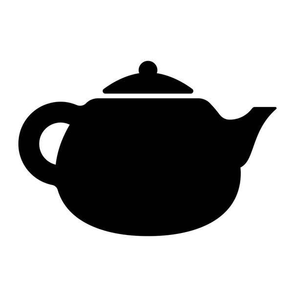 Ícone de bule. Bebidas quentes chinês chá pote símbolos vetor ilustração - Vetor, Imagem