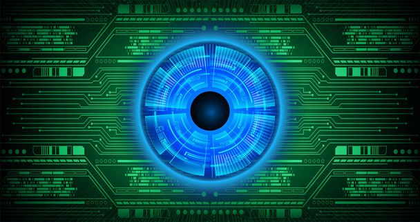 Cyber circuit future technology concept background with cyber eye - Vektor, kép