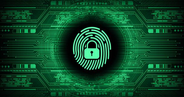 Cyber security circuit future technology concept background with fingerprint - Vector, Imagen
