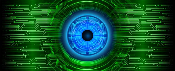 Cyber circuit future technology concept background with cyber eye - Vector, imagen