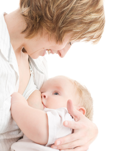 Happy mother breast feeding her son - Foto, Bild