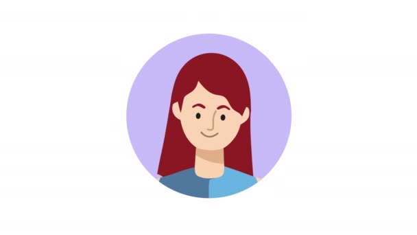 červená hlava žena profil animace postavy 4k video animované - Záběry, video