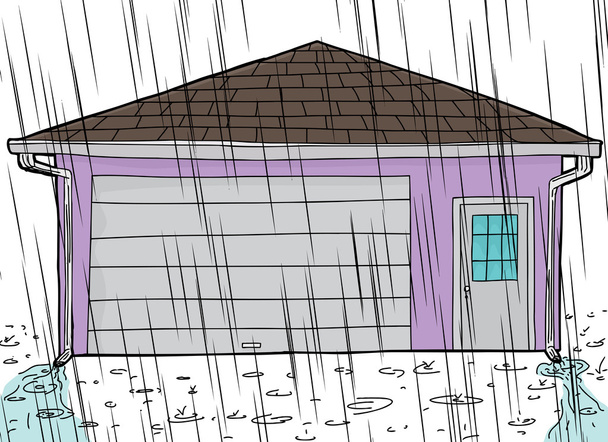 Garagem com chuva e calções
 - Vetor, Imagem