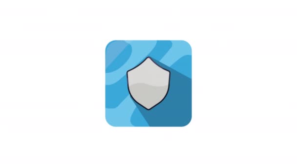 shield app service button animation 4k video animated - Footage, Video