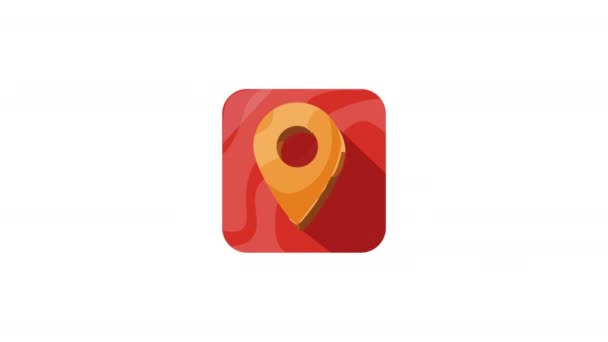 location app service button animation 4k video animated - Footage, Video