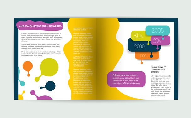 Brochure pagina. Magazine lay-out voor infographics. Websjabloon. - Vector, afbeelding