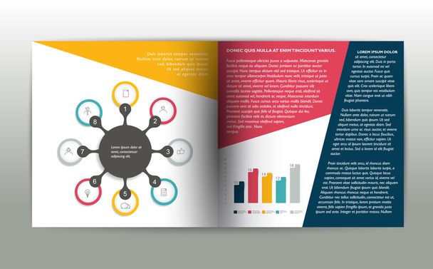Booklet page. Magazine layout for infographics. Web template. - Vektor, kép