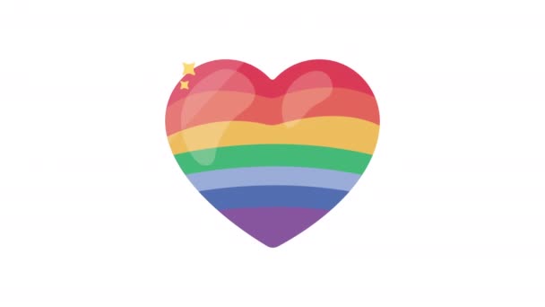 lgtbiq közösség zászló a szív animáció 4k videó animált - Felvétel, videó
