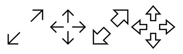 Illustration des Vollbild-Icon-Vektors. Erweitern Sie auf Vollbild-Zeichen und Symbol. Pfeil-Symbol - Vektor, Bild
