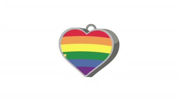 lgtbiq közösségi zászló szív dekoráció animáció 4k videó animált - Felvétel, videó