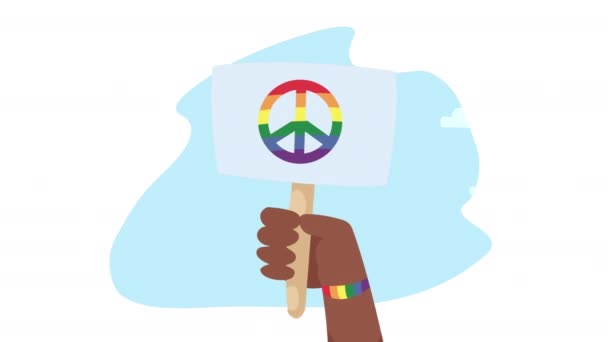 lgtbiq community vlag in banner animatie 4k video geanimeerd - Video