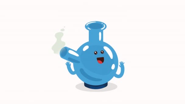 cannabis bong pipe kawaii character animation 4k video animated - Footage, Video