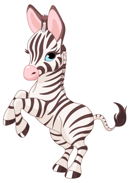 Very cute baby zebra - Διάνυσμα, εικόνα