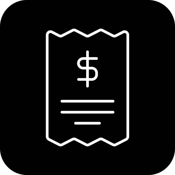 Számlázás Finance ikon fekete töltött vonal stílusban. papír, fizetés, dokumentum, nyugta, adó, számla, jelentés. Vektorillusztráció - Vektor, kép