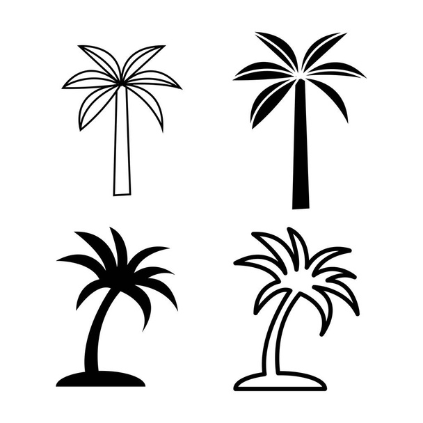 An editable vector set of palm trees on a white background - Vector, afbeelding